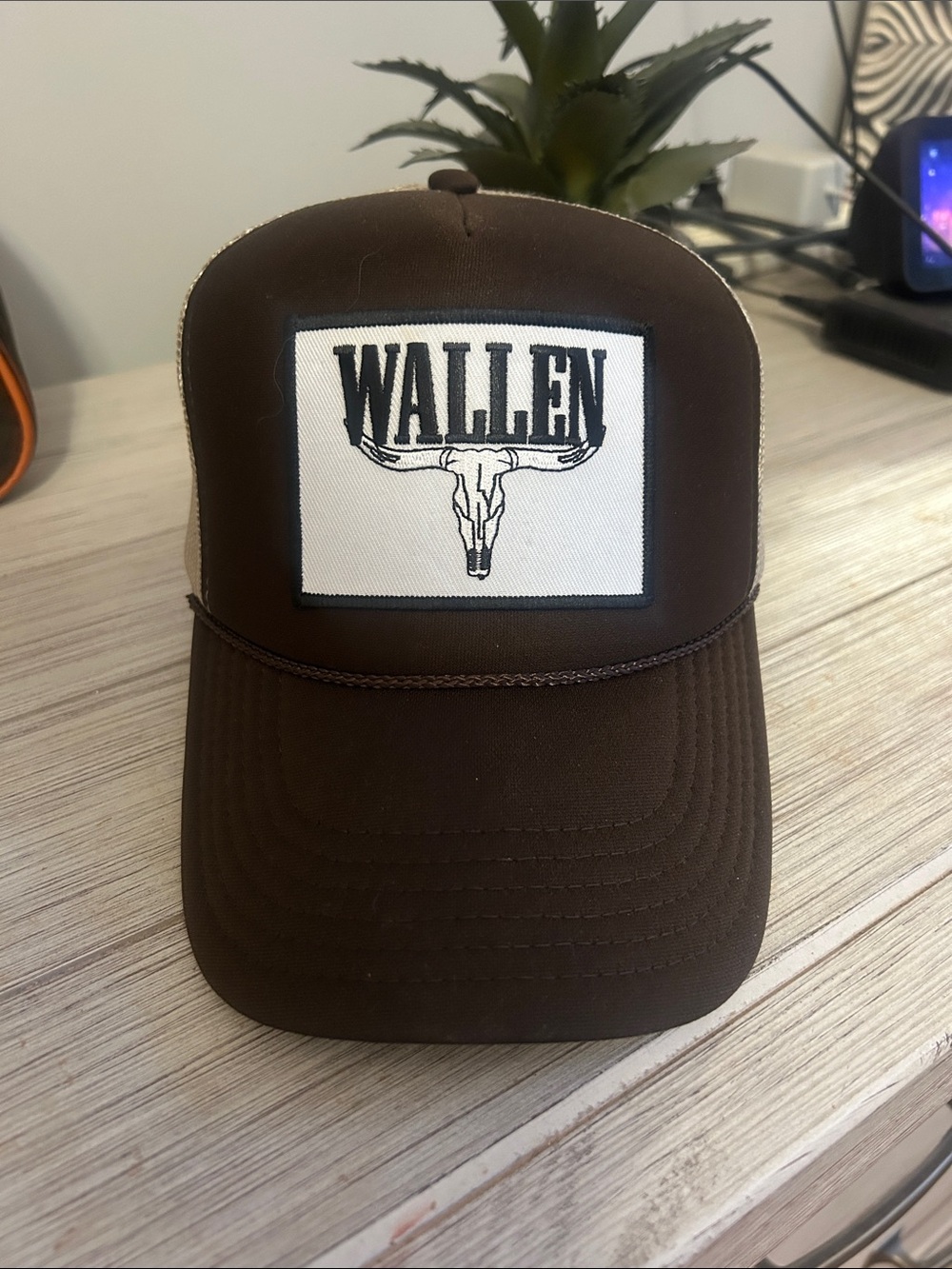 Walls Brown and Tan Mesh Trucker Hat with Patch